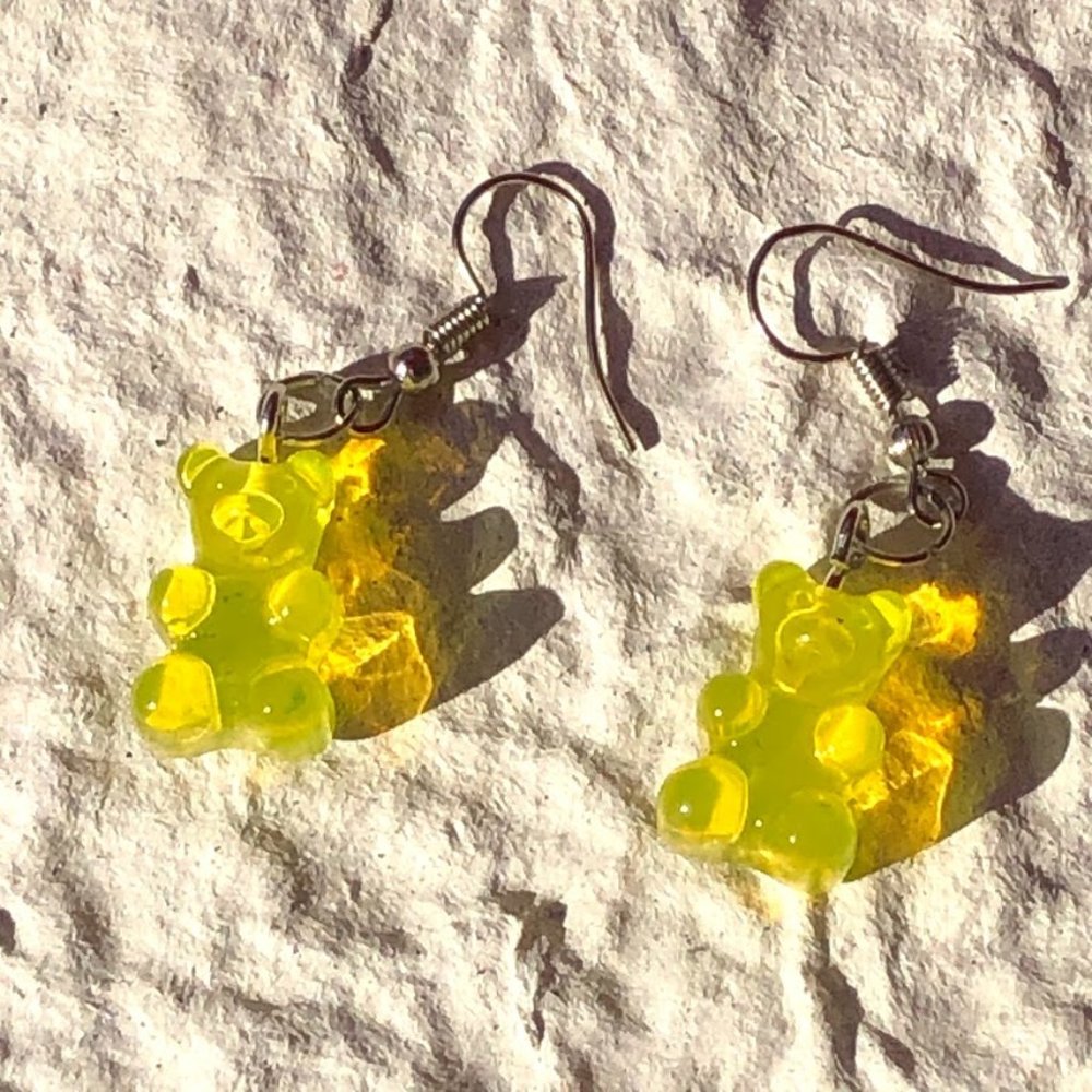 Yellow gummy bear earrings